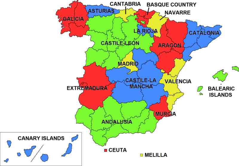 Map Of Spain Madrid. Budget hotels Spain